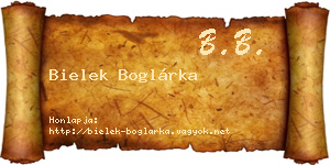 Bielek Boglárka névjegykártya